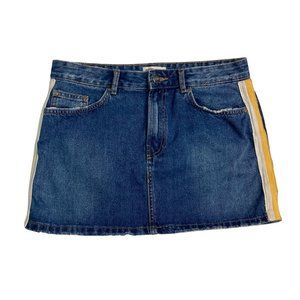 Zara Denim Mini Skirt Stripe